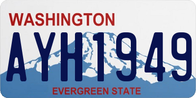 WA license plate AYH1949