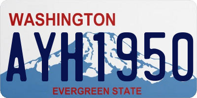 WA license plate AYH1950