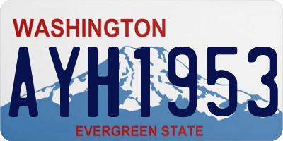 WA license plate AYH1953