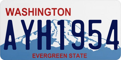 WA license plate AYH1954
