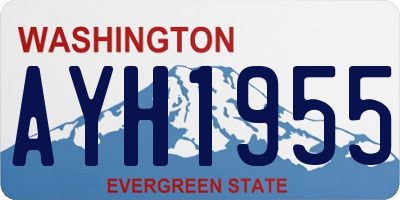 WA license plate AYH1955