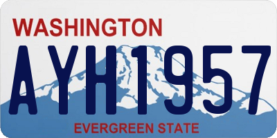 WA license plate AYH1957