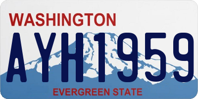 WA license plate AYH1959