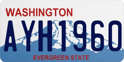 WA license plate AYH1960
