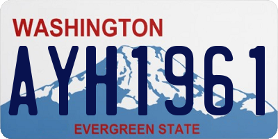 WA license plate AYH1961