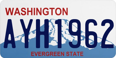 WA license plate AYH1962