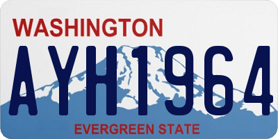 WA license plate AYH1964