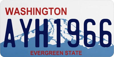 WA license plate AYH1966