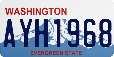 WA license plate AYH1968