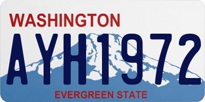 WA license plate AYH1972