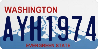 WA license plate AYH1974