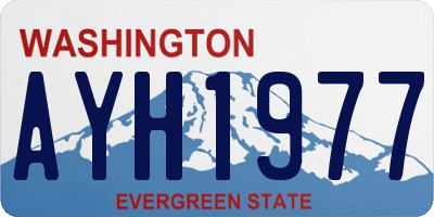 WA license plate AYH1977
