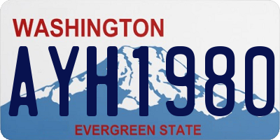 WA license plate AYH1980