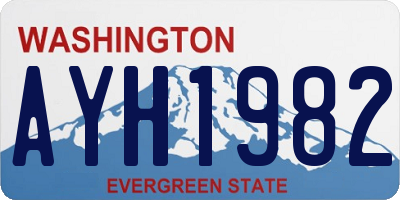 WA license plate AYH1982