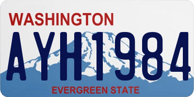 WA license plate AYH1984