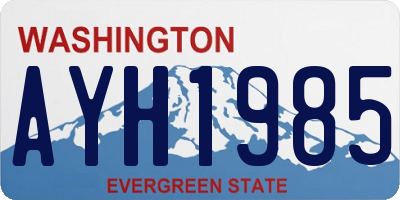 WA license plate AYH1985