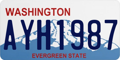 WA license plate AYH1987