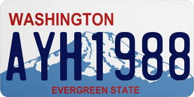 WA license plate AYH1988