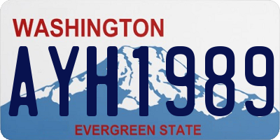 WA license plate AYH1989