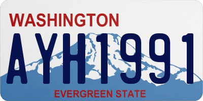 WA license plate AYH1991