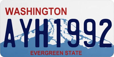 WA license plate AYH1992