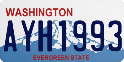 WA license plate AYH1993