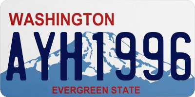 WA license plate AYH1996