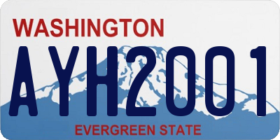 WA license plate AYH2001