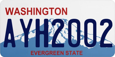 WA license plate AYH2002