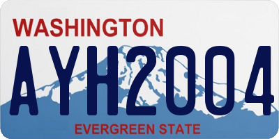 WA license plate AYH2004