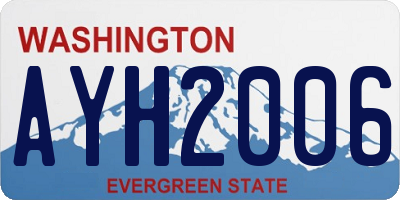 WA license plate AYH2006