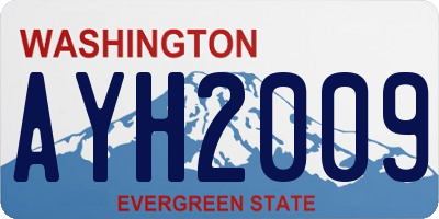 WA license plate AYH2009