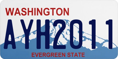 WA license plate AYH2011