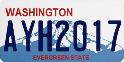 WA license plate AYH2017
