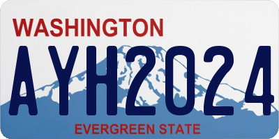 WA license plate AYH2024
