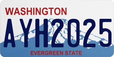 WA license plate AYH2025