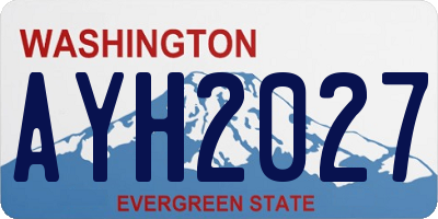 WA license plate AYH2027