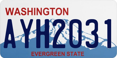 WA license plate AYH2031