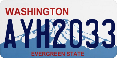WA license plate AYH2033