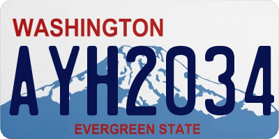 WA license plate AYH2034