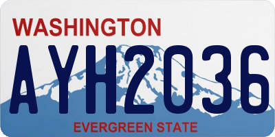 WA license plate AYH2036