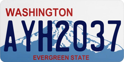WA license plate AYH2037