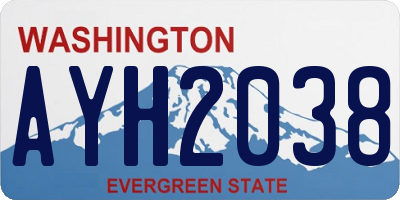 WA license plate AYH2038