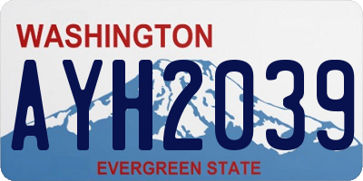 WA license plate AYH2039