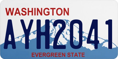 WA license plate AYH2041