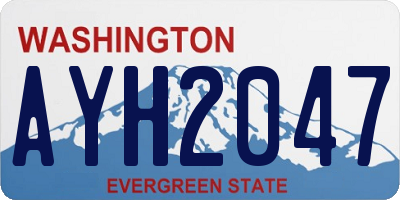 WA license plate AYH2047