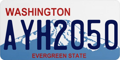 WA license plate AYH2050