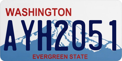 WA license plate AYH2051