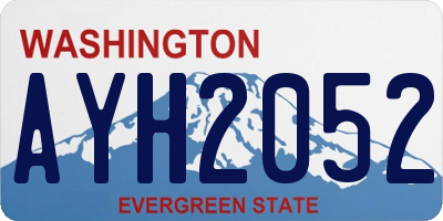 WA license plate AYH2052