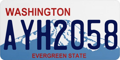WA license plate AYH2058